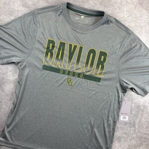 Baylor Bears Shirt Mens L Gray Green College Stretch Performance NEW